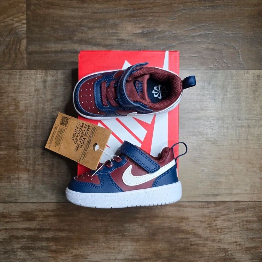 Nike Court Borough Low Recraft (TD) - Size 5C - Burgundy/Navy/White